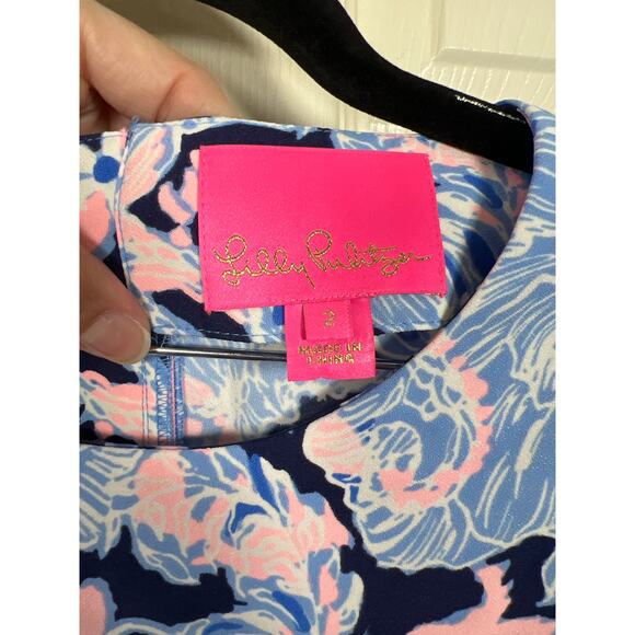 Lilly Pulitzer Dress Kayla Bell Sleeve Mini Bright Navy Womens 2 / XS Resortwear - Picture 3 of 8